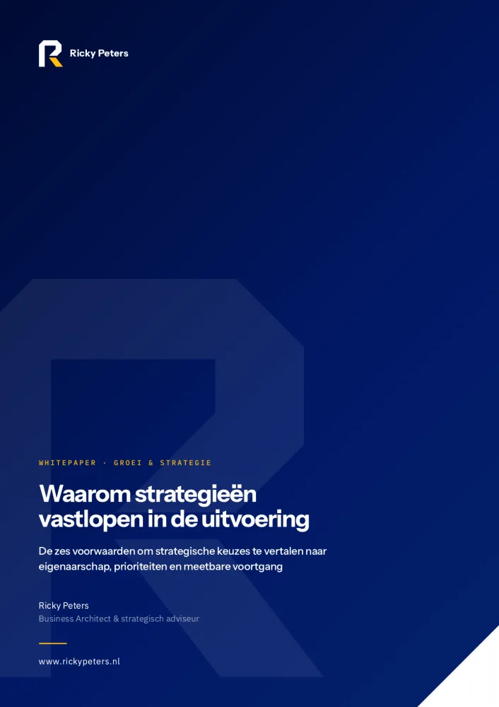 Omslag van de whitepaper Waarom strategieën vastlopen in de uitvoering